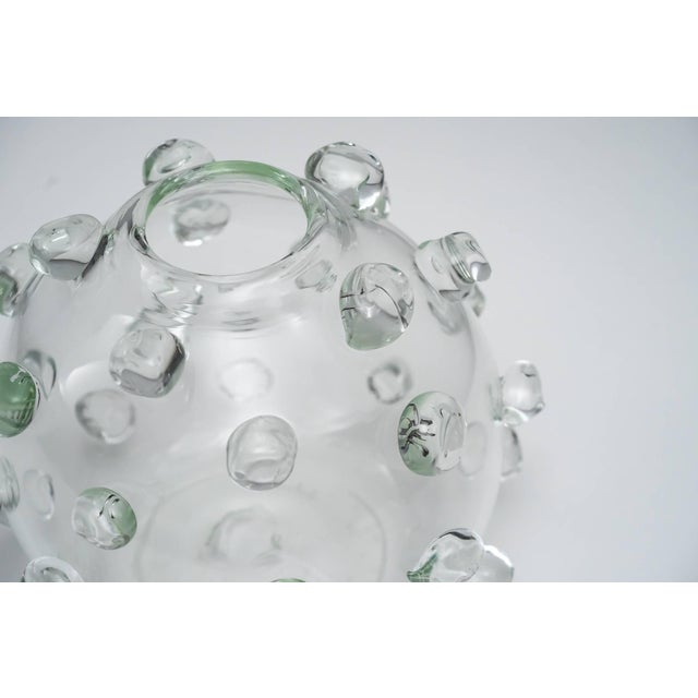Modern Glass Vase with Clear Optical Droplets by Luciano Gaspari for Salviati, 1962 For Sale - Image 3 of 11