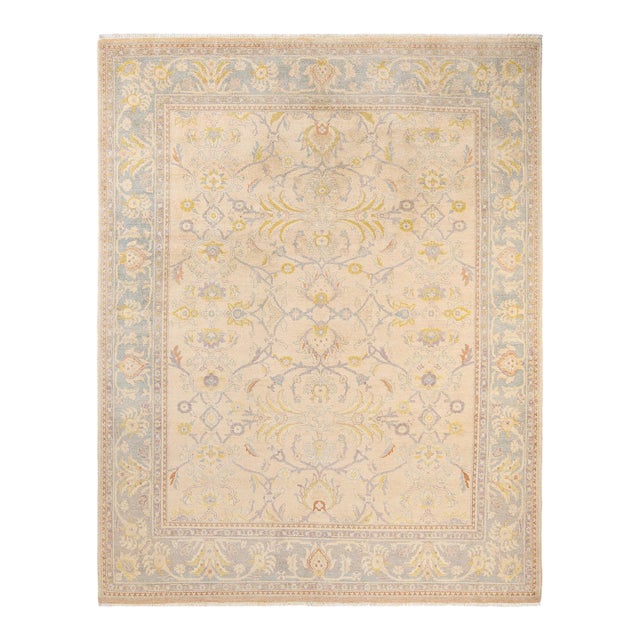 Eclectic, One-of-a-Kind Hand-Knotted Area Rug - Ivory, 8' 2" x 10' 3" For Sale