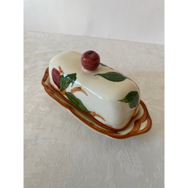 Late 20th Century Vintage Franciscan Apple Pattern Butter Dish For Sale - Image 5 of 11