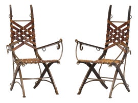 Example of Brown Leather Accent Chairs
