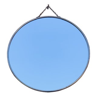 Mid-Century French Round Barbers Mirror, 1950s For Sale