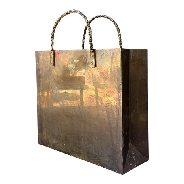 Vintage Brass Shopping Bag For Sale