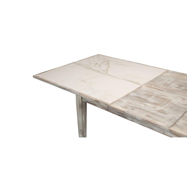 Wood Neo Classic Gray Painted Extension Table For Sale - Image 7 of 11