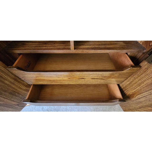 1970s Stanley Furniture Spanish Mediterranean Carved Oak Dresser Set - A Pair For Sale - Image 12 of 13