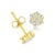 Contemporary 14K Yellow Gold 1/2 Cttw Brilliant Round Cut Diamond Floral Cluster Stud Earrings with Pushbacks (J-K Color, VS2-SI1 Clarity) For Sale - Image 3 of 6
