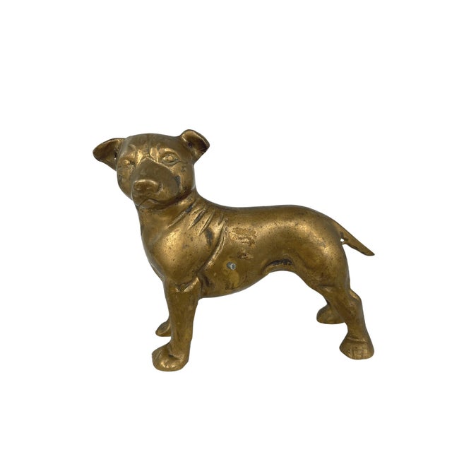 Art Deco solid brass dog figure. No maker's mark. Minimal age wear.