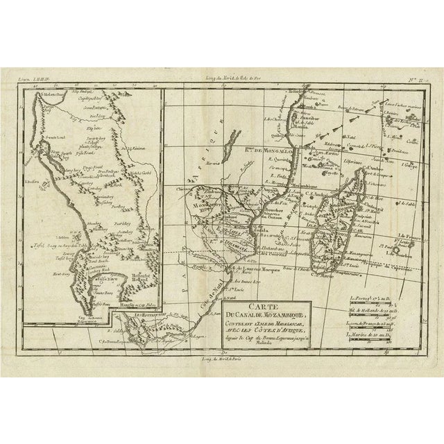 Antique Map of Mozambique Channel with Madagascar and Inset of Cape Region, 1780 For Sale - Image 5 of 5