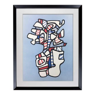 Abstract Jean Dubuffet Lithograph Limited Edition - 1973 Vacuum Form + Custom Frame For Sale