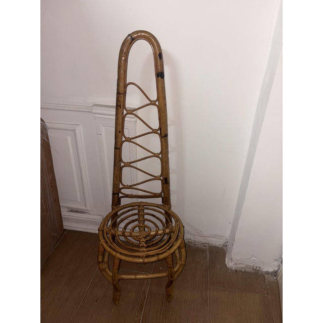 Bamboo chair height 117 cm, width 40 cm, depth 40 cm, seat height 37 cm