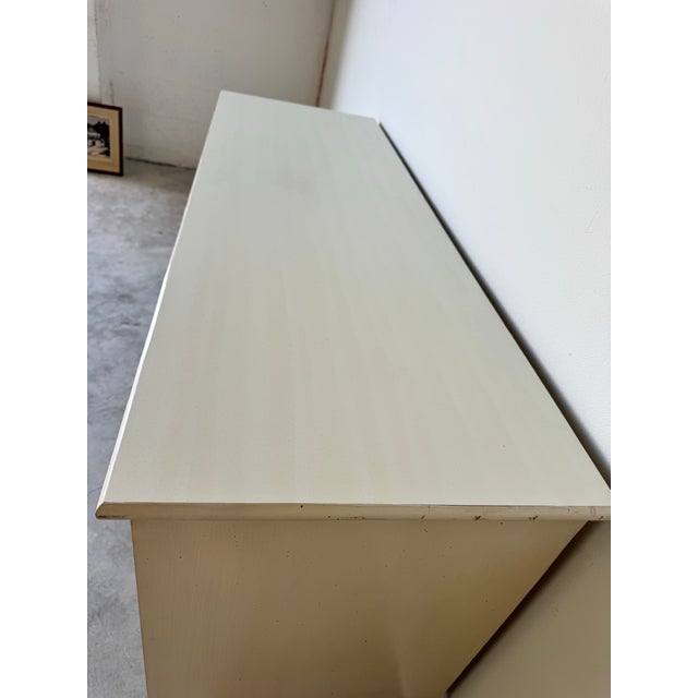 Cream Vintage Ficks Reed Rattan and Faux Bamboo Eight Drawer Dresser/Sold For Sale - Image 8 of 12