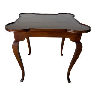 Vintage Hollywood Regency Italian Quatrefoil Wood Game Table For Sale