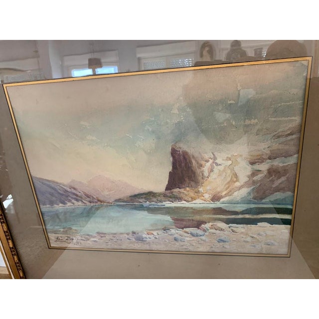 Mountain Landscape, 20th Century, Gouache, Framed For Sale - Image 6 of 12