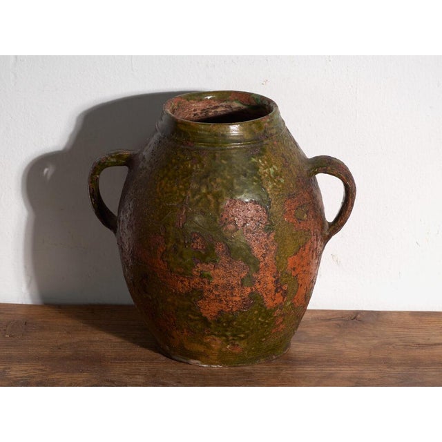 1920s Vintage Two-Handled Glazed Earthenware Pot, Central Europe, 1920 For Sale - Image 5 of 8