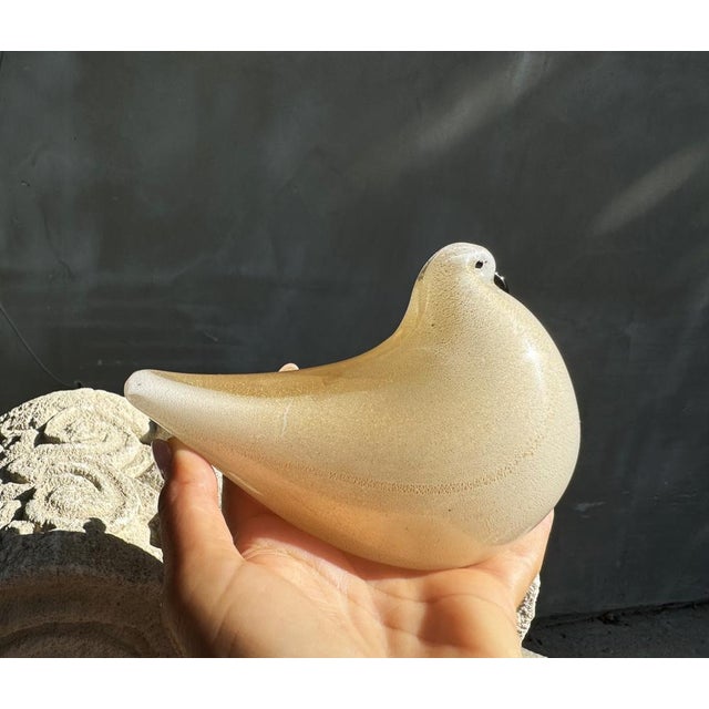 Rare Italian Murano Dove Figurine Venetian glass sculpture Lovely Gold pigeon figure Barovier and Toso Collectible Murano...