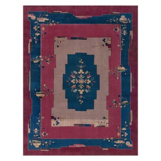 Doris Leslie Blau Vintage Chinese Art Deco Rug For Sale