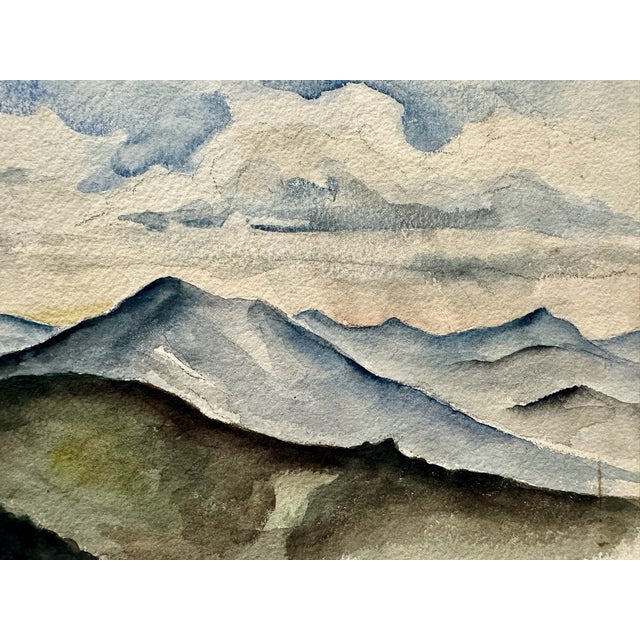 Rustic Henry Emil Salloch Original Watercolor on Paper Mount Chocorua, New Hampshire. 1941. For Sale - Image 3 of 9