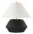 Thomas O'Brien by Visual Comfort Signature Aten 23" Table Lamp in Shadow Black with Linen Shade For Sale