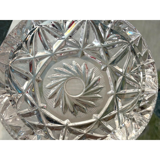 Crystal Cut Pinwheel Ash Trays - A Pair For Sale - Image 10 of 10