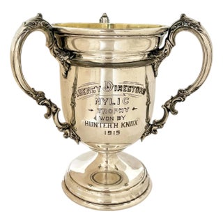 Large Size Antique Silver Trophy Loving Cup Ice Bucket by Wilcox Silver Plate Co. 1915 New York Life Insurance Company For Sale