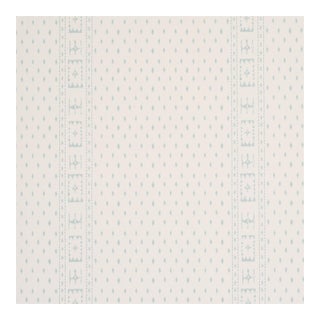 Sample - Schumacher Indah Batik Wallcovering in Aqua For Sale