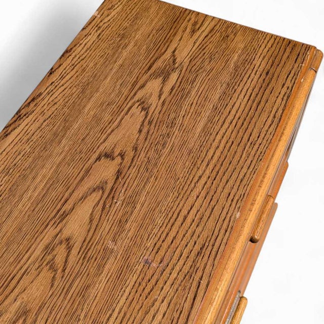 1980s Postmodern Faux-Oak Laminate Six-Drawer Dresser For Sale - Image 15 of 18
