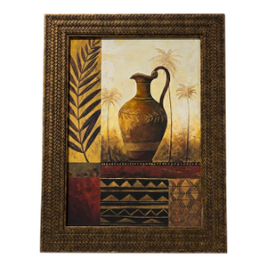 Mediterranean Urn and Palm Tree Framed Wall Art