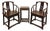 Traditional Chinese Horseshoe-Back Armchairs and Tea Table For Sale