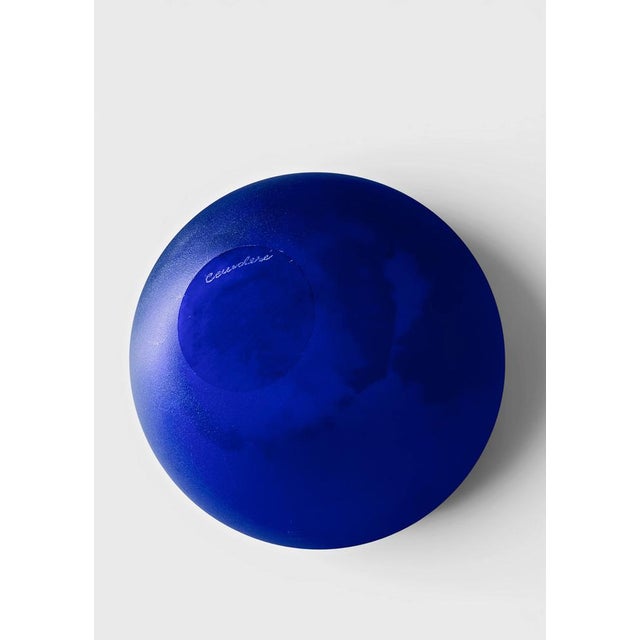 Blue Murano Glass Ball Vase from Cenedese Vetri, 1980s For Sale - Image 4 of 5