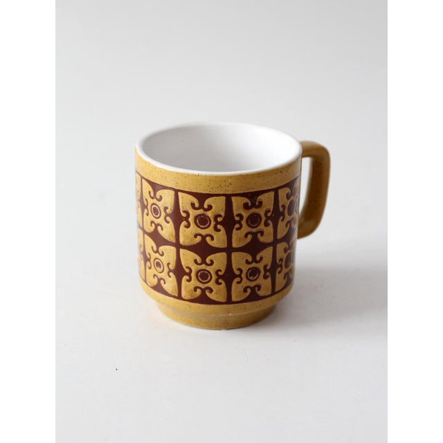 Vintage Geometric Ceramic Mug For Sale - Image 12 of 15