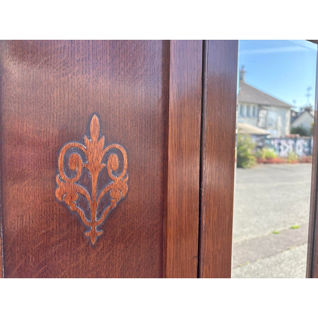 Small Art Nouveau French Wardrobe with Mirror, 1920 For Sale - Image 9 of 14