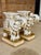 Absolutely fabulous pair of vintage ceramic elephant garden seats or pedestals featuring richly detailed ceremonial...