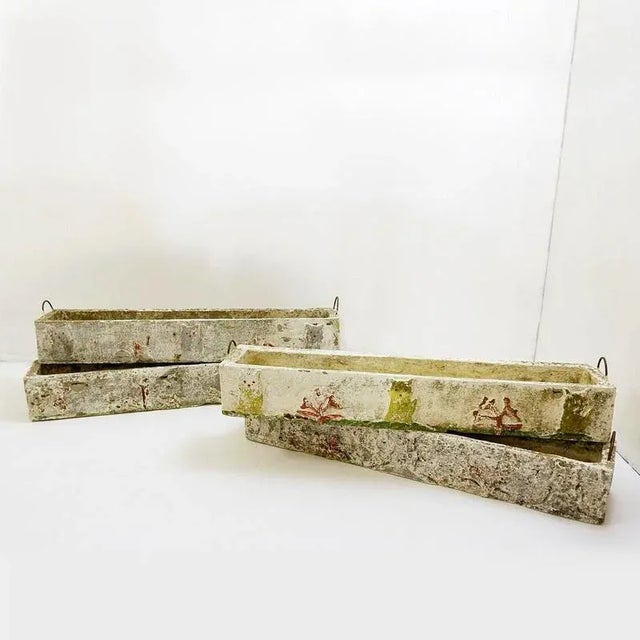 Polychrome Cement Planters by Emile Taugourdeaus, Set of 4 For Sale - Image 16 of 16