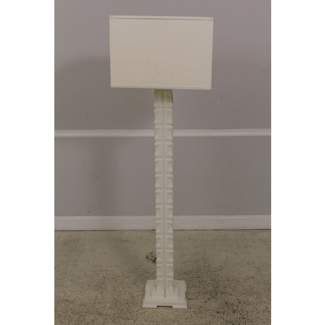 Modern Design White Floor Lamp W. Shade For Sale - Image 9 of 9
