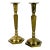 Mid-Century Modern Tall Faceted Brass Candlesticks - A Pair For Sale
