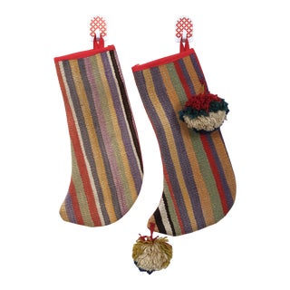 Christmas Stocking Made of Turkish Kilim For Sale