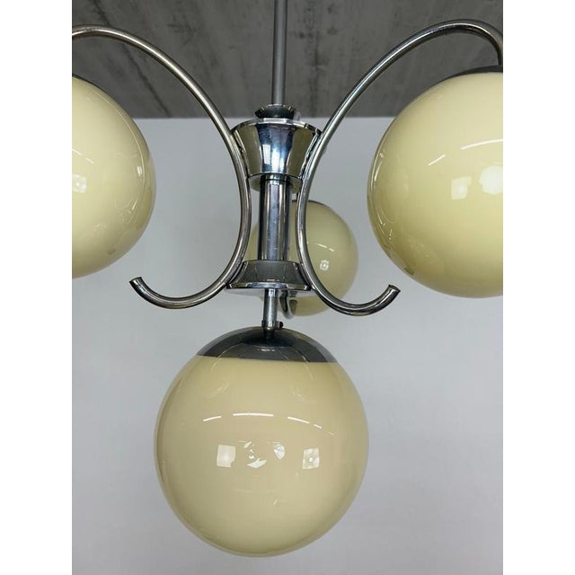 Art Deco Chrome Hanging Lamp, 1930s For Sale - Image 3 of 7