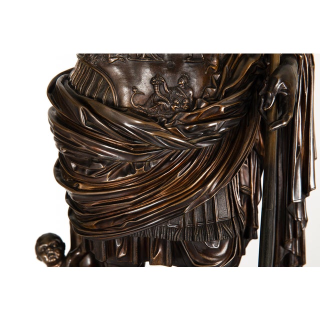 Brown Italian Grand Tour Bronze Sculpture “Augustus Prima Porta” by Boschetti Ca. 1870 For Sale - Image 8 of 17