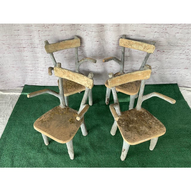 Set of Four Faux Bois Garden Chairs For Sale - Image 14 of 14