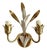 Italian Gilt and White Tôle 2-Light Wall Sconce attributed to Masca, 1970s For Sale