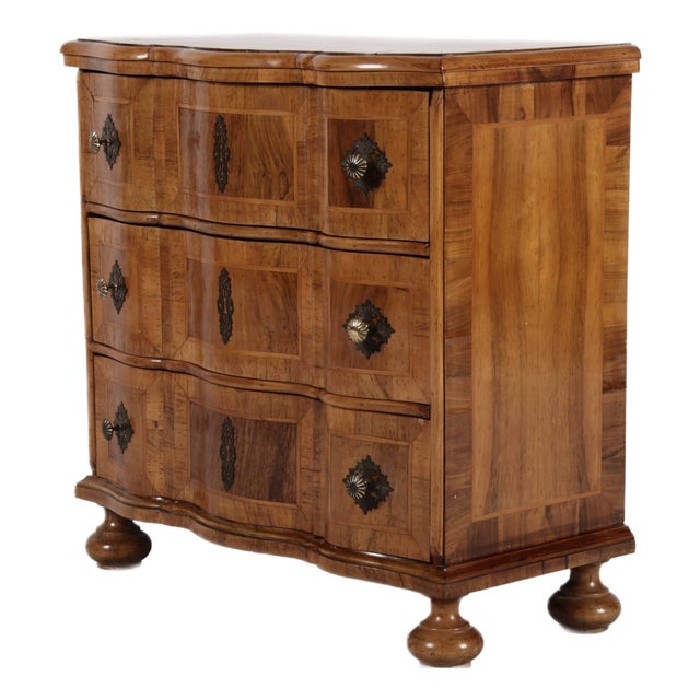 Small Antique Baroque Chest of Drawers in Walnut, 1900 For Sale