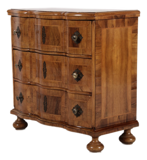 Small Antique Baroque Chest of Drawers in Walnut, 1900