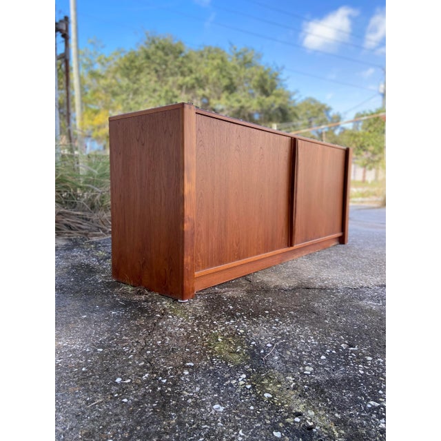 Danish Credenza or Sideboard With Double Tambour Doors by Dyrlund For Sale - Image 9 of 13