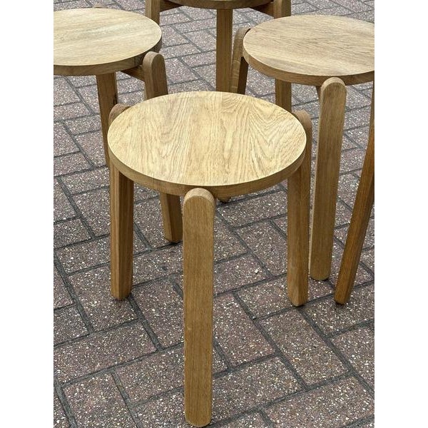 Oak Nomad Designer Stacking Stools from Skagerak, Set of 6 For Sale - Image 5 of 16