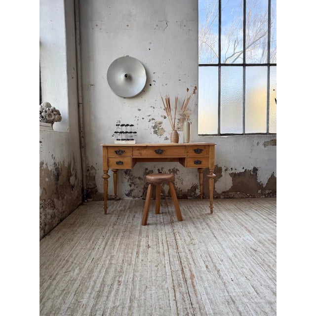 Desk in Light Walnut with Pine Top, 1900s For Sale - Image 12 of 18