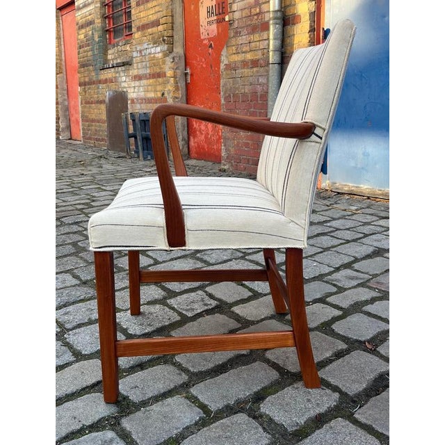 Danish Lounge Chair with Piped Upholstery For Sale - Image 4 of 11