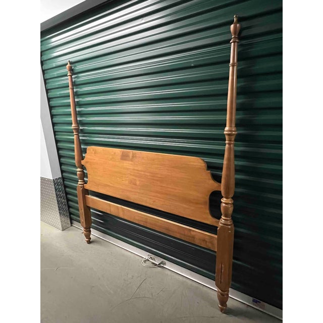 Mid-Century Four-Poster Headboard, Footboard and Sideboards. Beautiful hardwood construction with graceful finials and...