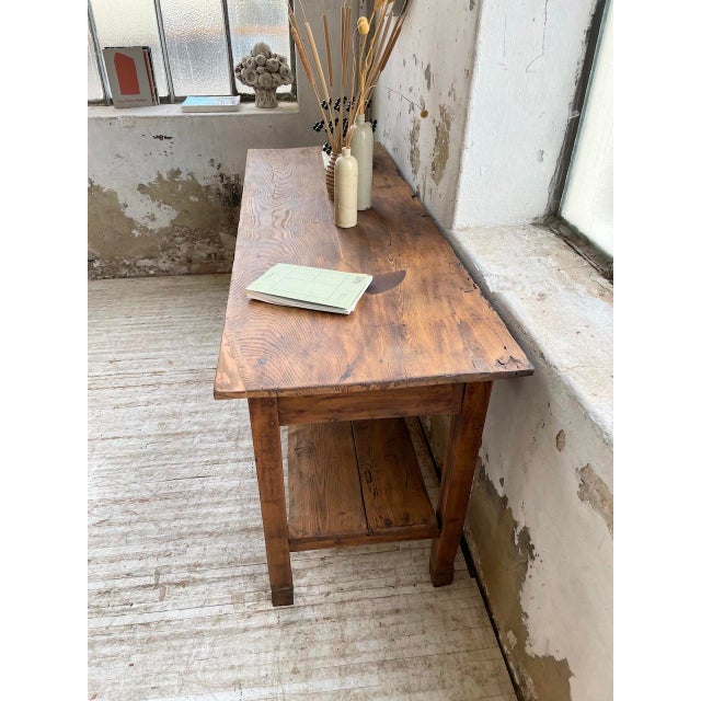 Wood Pine Drapery Console Table, 1950s For Sale - Image 7 of 18