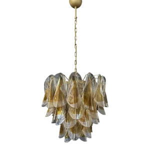 Italian Murano Chandelier Amber Glass – 41 “Swallows” Amber Glass