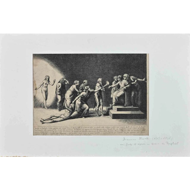 Mythological Scene is an original Etching realized in Early 19th Century after Raffaello by Francesco Novelli (1767-1836)....