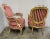 Antique French Striped Baroque Carved Giltwood Chairs and Sofa Set - Project For Sale - Image 4 of 12